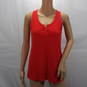 Gap Tank Size Small V neck Button Orange
